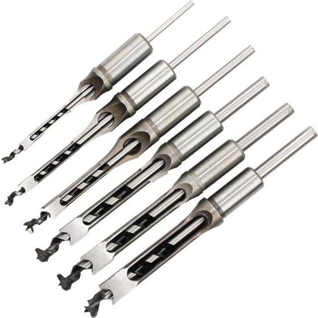 6-13mm HSS Twist Drill Bits Set Woodworking Square Hole Drill Bit Tools Kit Wood Mortising Chisel Drill Square Hole Saw Opener