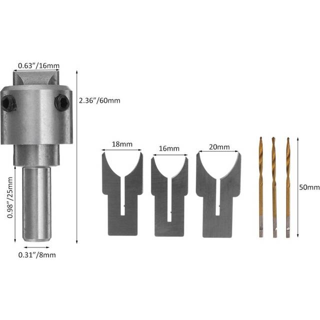 (16/18/20/mm Set) Beads Ball Router Bit Wooden Beads Maker Drill Bit Milling Cutter Tools
