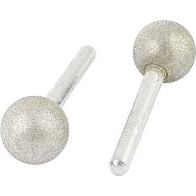 2 Pcs Diamond Coated 20mm Spherical Head Mounted Point Grinding Bit