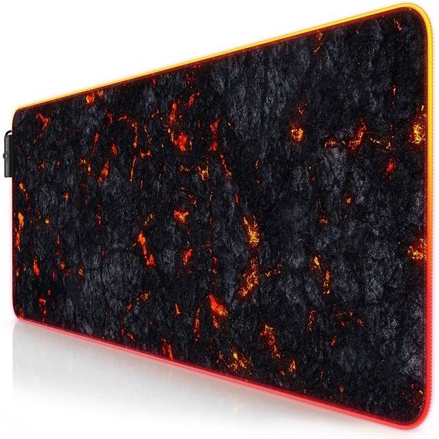 TITANWOLF XXL RGB Gaming Mouse Mat Pad - 800x300mm - XXXL Extended Large LED Mousepad - 11 Multi colors and effect modes - Non...