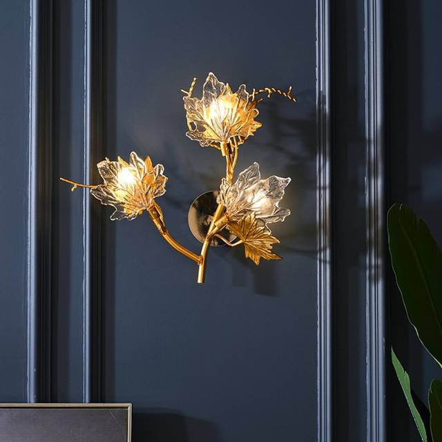 Wall Light LED Wall Sconces Maple Leaf Design Bedroom Dining Room Copper 220-240V 5 W
