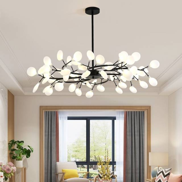 LED Pendant Light Chandelier Black Gold 18/30/36/45/54 Heads Sputnik Design Metal Sputnik Painted Finishes Contemporary Nordic Style 110-240V