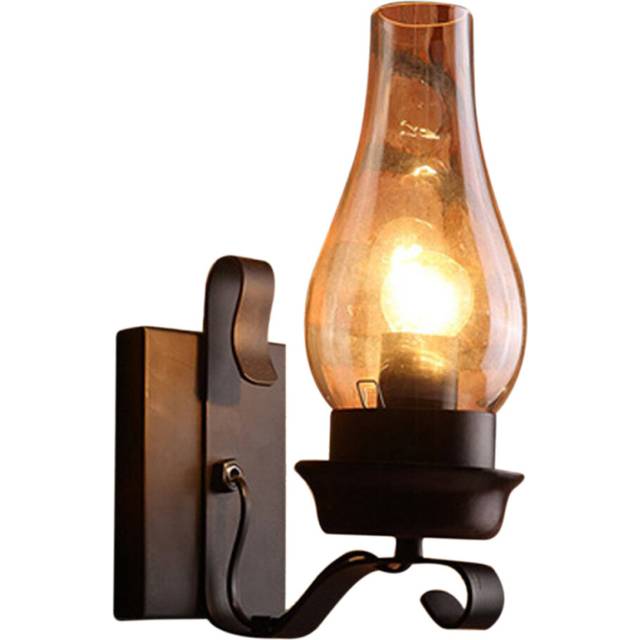 Vintage Rustic Wall Lamp in Glass and Mood Light Decorative Lamp for Bedroom (Does Not Contain Bulbs)