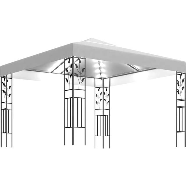 Chamisa Gazebo With LED String Lights 3X3 M_7 - White (300cm D)