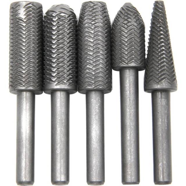 5pcs 6mm Shank Rotary Rasp Carbide Burr Rotary Cutter File wood working Metal Trimming Set Metal Polishing Repair Tool