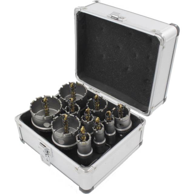 Drillpro 6pcs 16-65mm TCT Hole Saw Cutter Titanium Coated Drill Bit for Stainless Steel Alloy