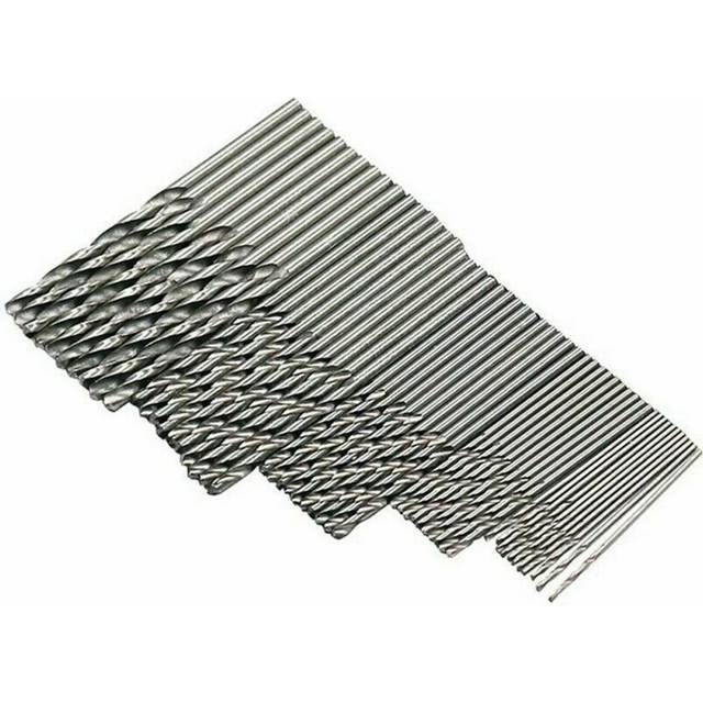 (Silver) 50PCS 1-3mm HSS Twist Drill Bit Set For Wood Plastic Aluminum