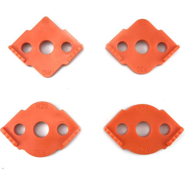 4Pcs Woodworking Router Corner Radius Templates Jig R5 to R40 Routing Curved Corners Milling Circular Radian Orange