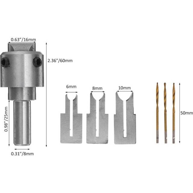 (6/8/10mm Set) Beads Ball Router Bit Wooden Beads Maker Drill Bit Milling Cutter Tools