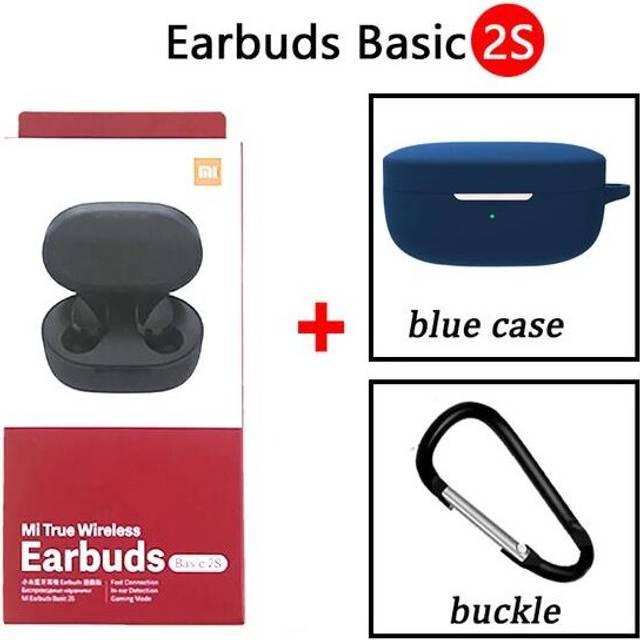 (a-darkblue case) Xiaomi Mi True Wireless Earbuds Basic 2S Earphone Bluetooth 5.0 Kontrol Sentuh TWS Earphone Mode Gaming Headphon Versi Global