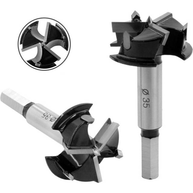 35mm 3 Flutes Carbide Tip Forstner Drill Bit Wood Auger Cutter Hole Saw For Power Tools