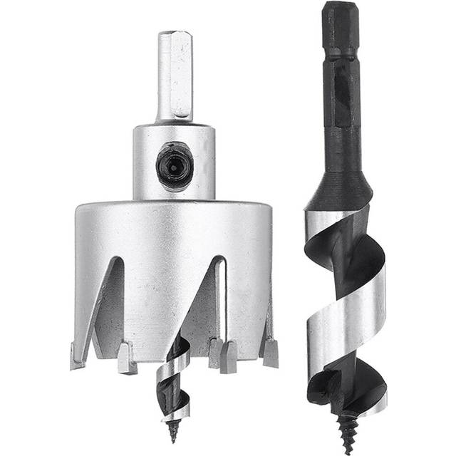 (B-Silver) Hole Saw Drill Bit Round Four/Six Tooth Cemented Carbide Lock Cutter
