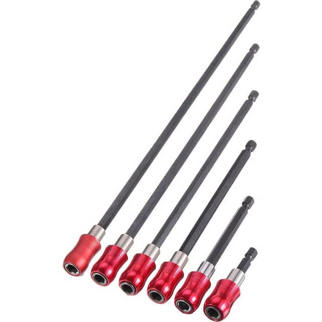 6pcs 60-300mm Quick Release Screwdriver Bit Holder 1/4 Inch Hex Shank Extension Bar