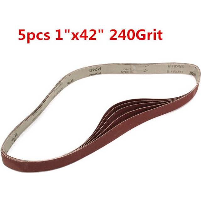 5pcs 106x2.5cm 240 Grit Alumina Sanding Belts Self Sharpening Oxide Abrasive Strips