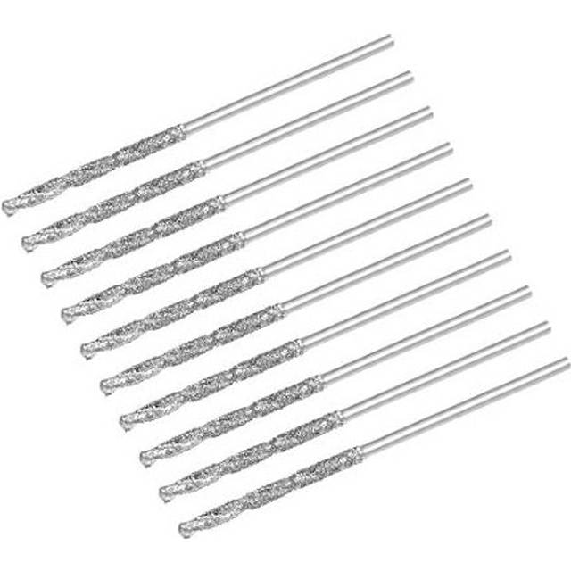 0.8mm Diamond Twist Drill Bits High-Speed Steel Drill Bit for Glass Sea Shells Tiles Drilling Hole 10Pcs