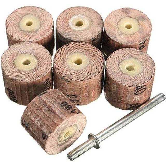 7pcs Flap Sanding Wheel 80-600 Grit With a 1/8 Inch Mandrel fit Dremel Grinder Rotary Tool