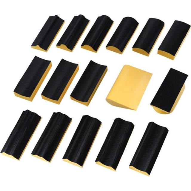 16Pcs Grinding Polishing Block Set Special Shape Hand Grinding Sponge Sanding Block Polish Sandpaper Tool for Hook Loop Sanding