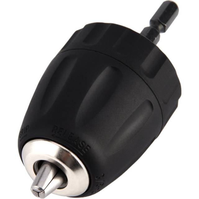 Keyless Drill Chuck 3/8?24UNF 0.8?10MM Electric Drill Bit Chuck Clip w/ 1/4'' Hex Shank Rod Adapter