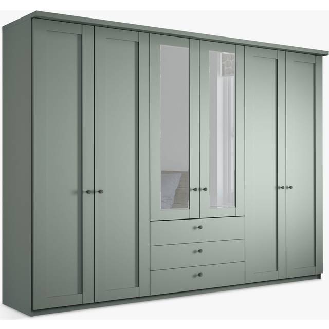 John Lewis Marlow 300cm Hinged Door Wardrobe with Mirrors & 3 Drawers