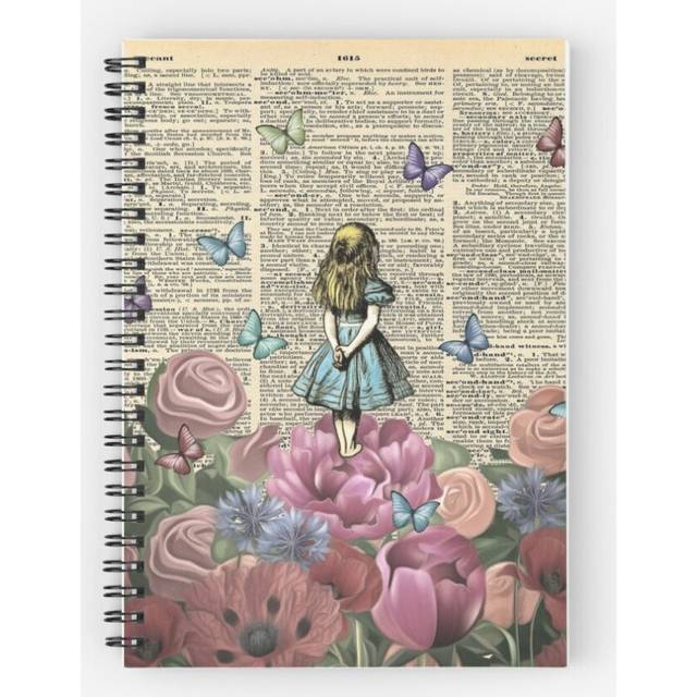 Spiral Notebook Alice In Wonderland - Wonderland Garden A5 120 Pages