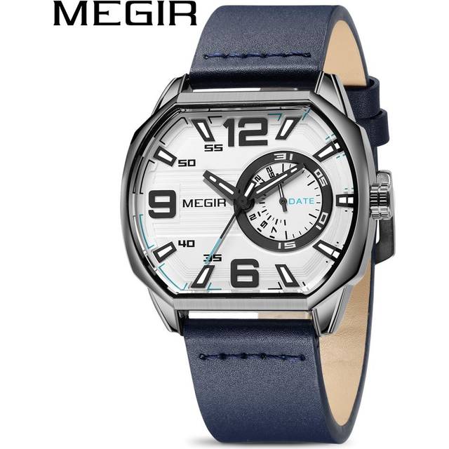 MEGIR 2022 Business Watches for Men Top Brand Luxury Stylish Man Watch Military Quartz Clocks Luminous blue