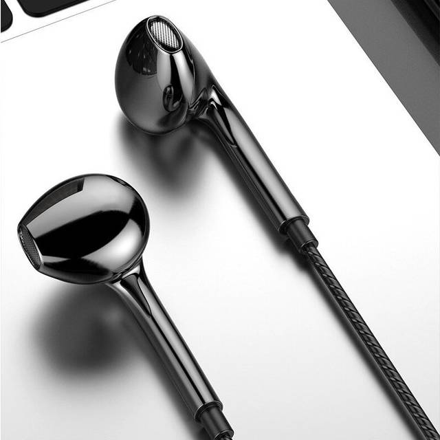(a-Black) Quad-core Stereo 3.5mm Wired Headphones In-ear Earphones With Mic High Bass Earbuds For IOS Android Phone Wire Stereo Headset