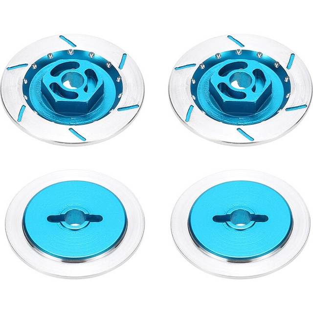 4PCS Aluminum Alloy Brake Disc Wheel Rim Box Metal Hex Adapter 12MM for RC 1/10 Car HSP Fly Fish Buggy Truck 94123 94122 D4 CS,Blue