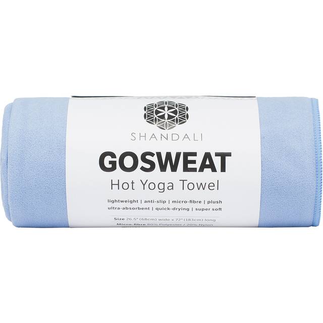 Shandali Hot Yoga Towel - Suede  100% Microfiber  Super Absorbent  Bikram Yoga Towel  Placid Blue - 26.5 x 72
