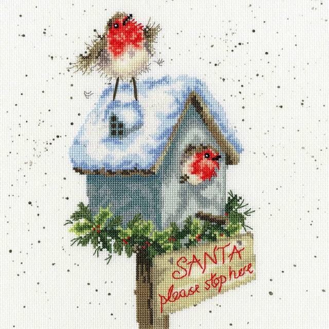Hannah Dale - Santa Stop Here Cross Stitch Kit By Bothy Threads