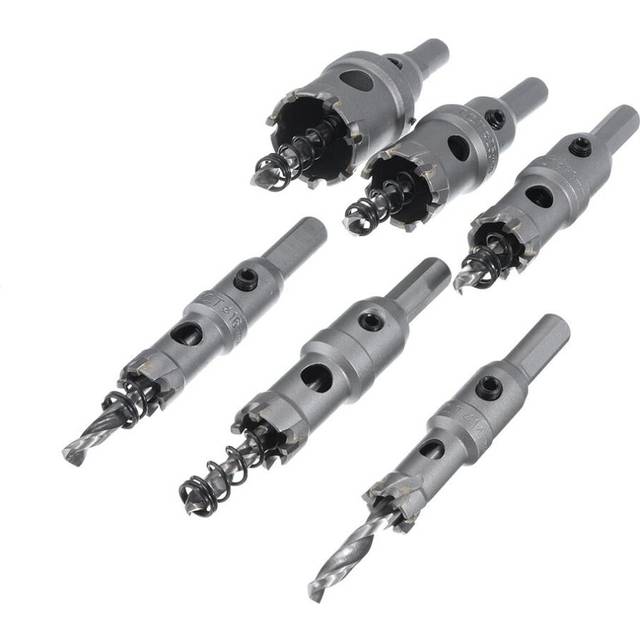 6Pcs TCT Carbide Hole Saw Cutter Drill Bit Set for Stainless Steel Metal