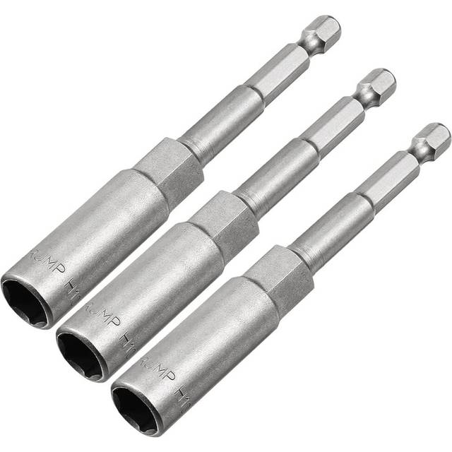 "sourcingmap 3 Pcs 1/4"" Quick-Change Hex Shank 10mm Nut Setter Driver Drill Bit, 100mm Length, Metric No-Ma"