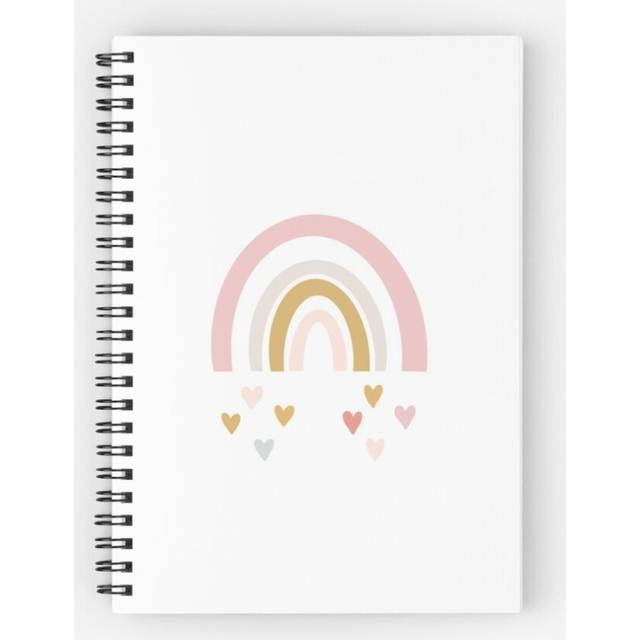 Spiral Notebook Aesthetic Rainbow A5 120 Pages