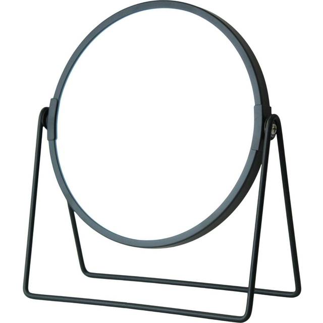 Double Sided Mirror - Magnified x 3 Grey Round Chrome Makeup Mirror On Stand