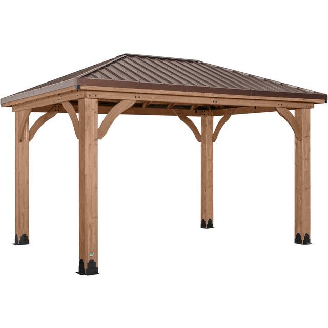 Backyard Discovery Barrington Cedar Patio Gazebo (4.3m x 3m), Brown