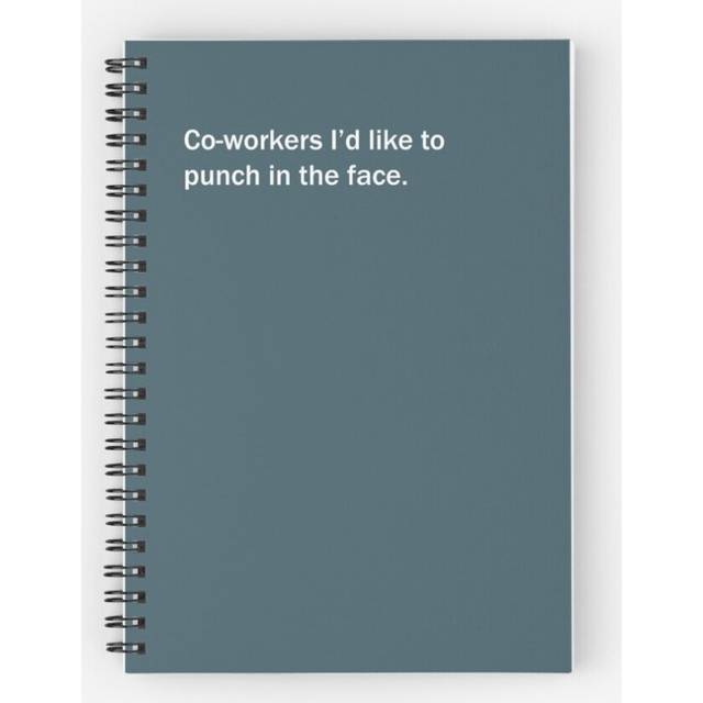 Spiral Notebook Co-workers I'd like to punch in the face. A5 120 Pages