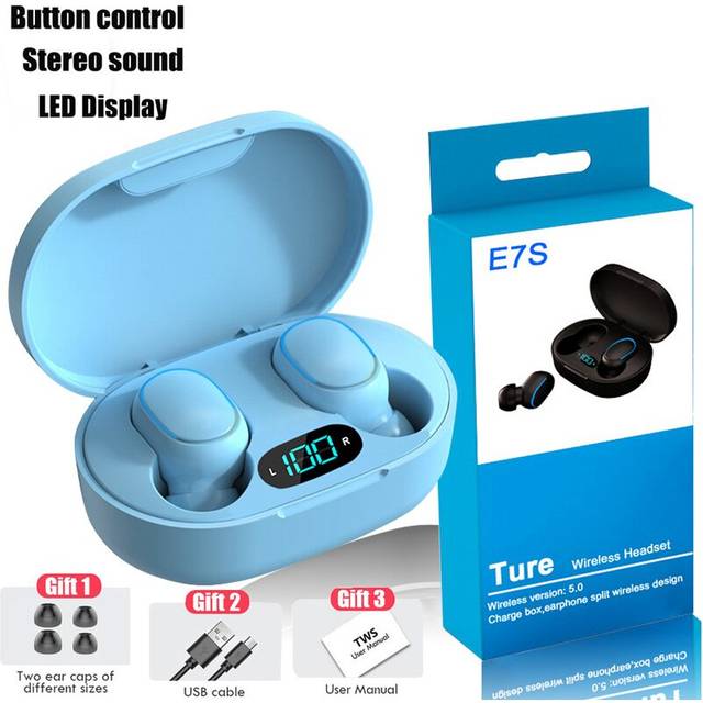 (a-02) Wireless Earphones Bluetooth-compatibleV 5.0 Wireless Earbuds In Ear Sports Headset E7S TWS Handsfree Earphones For Mobile Phone