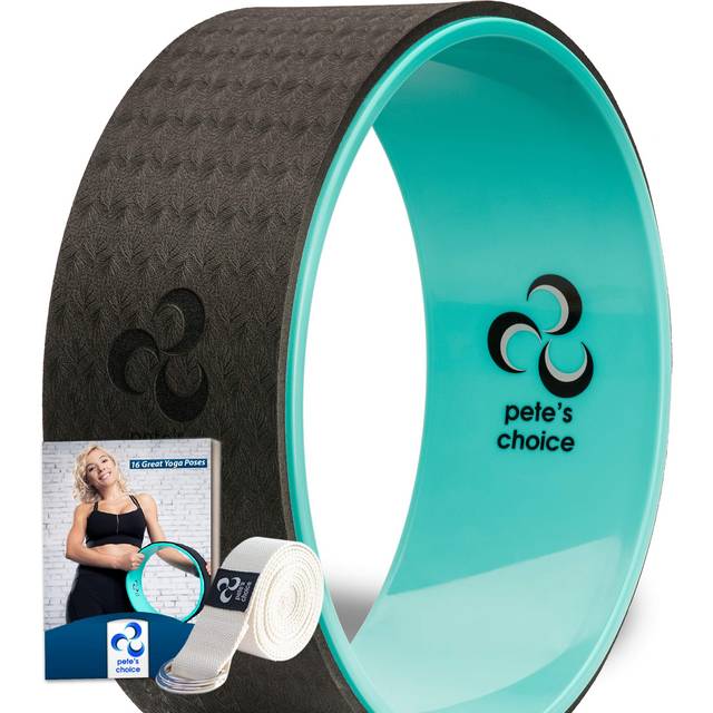Yoga Wheel with eBook & Yoga Strap - comfortable & Durable Yoga Balanc