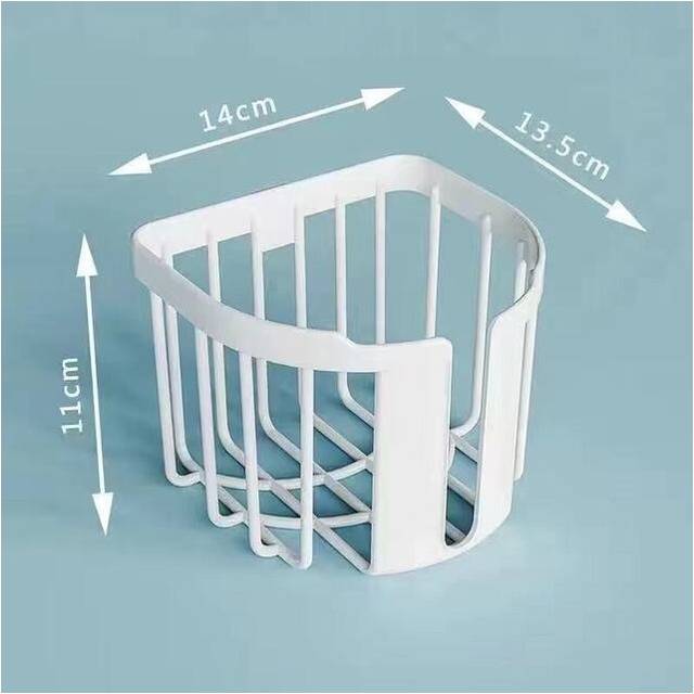 (a-white) Toilet Paper Shelf Bathroom Kitchen Tissue Box Wall-Mounted Sticky Paper Storage Box Toilet Paper Holder Roll Paper Punch-Free