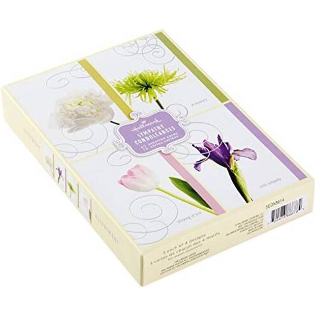Assorted Sympathy Greeting Cards (Flowers, 12 Cards and Envelopes)
