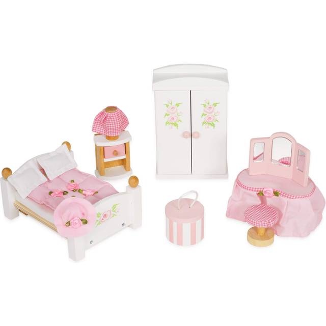 Le Toy Van - Wooden Daisylane Master Bedroom Dolls House Accessories Play Set For Dolls Houses, Dolls House Furniture Sets - Suitable For Ages 3+