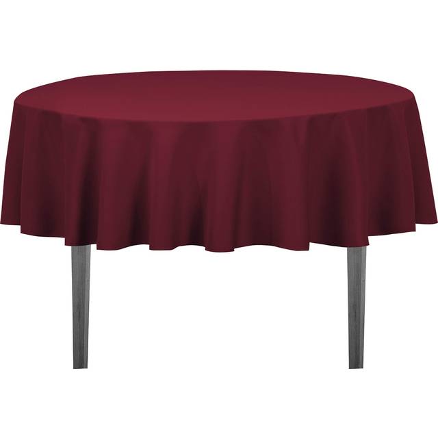 LinenTablecloth 70-Inch Round Polyester Tablecloth Burgundy