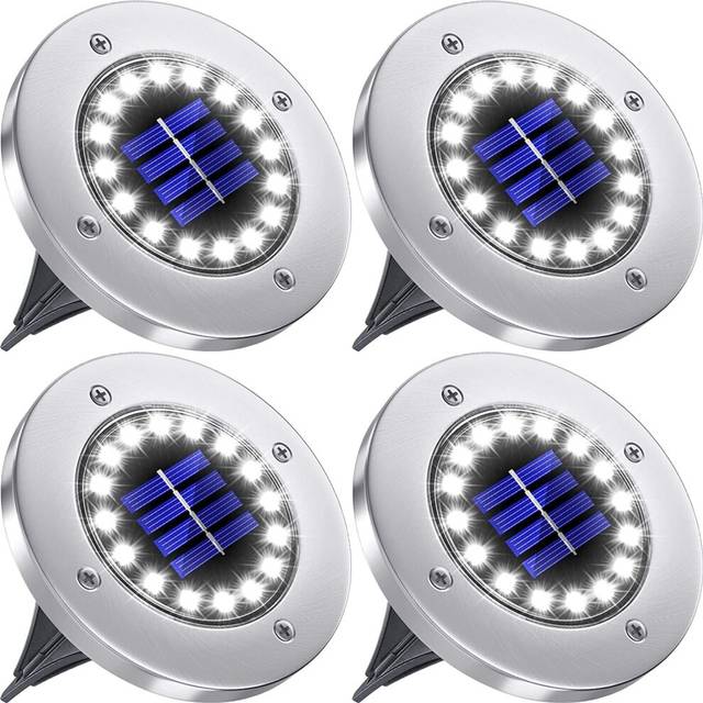 (16LED White light) 4PCS Solar Ground Lights for Outdoor for Garden Yard Lawn Patio Pathway