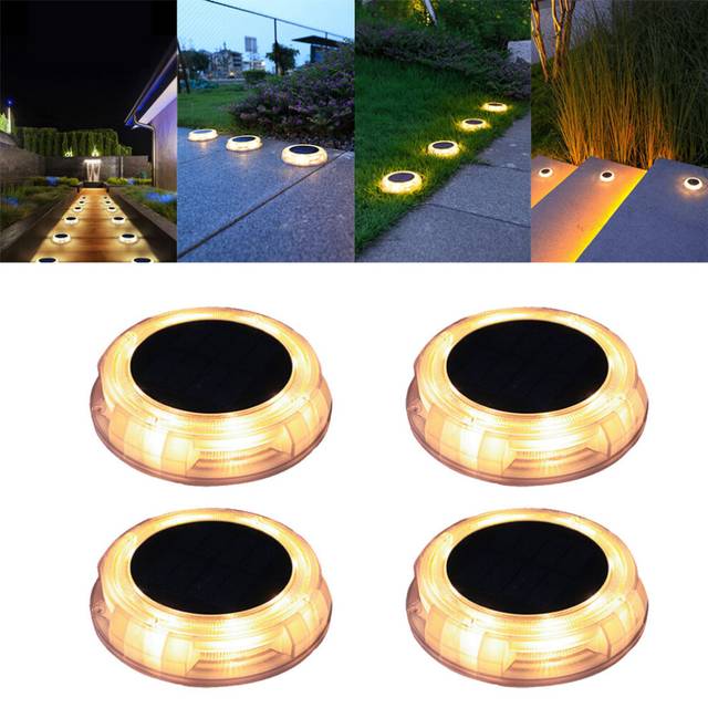 4X Solar Ground Lights Outdoor Waterproof | Driveway Walkway Pathway Ground Step Dock Lights