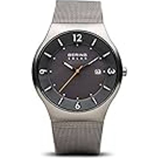 BERING Mens Analogue Solar Collection Watch with Stainless Steel Strap & Sapphire Crystal 14440-077 - Blue