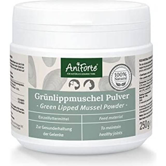 AniForte Green Lipped Mussel for Dogs and Cats 250g Powder - 100% Natural Joint Supplement with Glucosamine