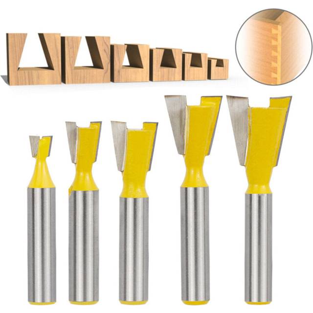 (1/2 Inch) 8mm Shank Dovetail Milling Cutter Slotting Woodworking Carving Router Bit for Woodworking Engraving Bit