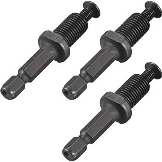 Drill Chuck Adapter 3/8-24UNF Thread Keyless Drill Chuck Adapter Hex Shank for Impact Driver 3pcs