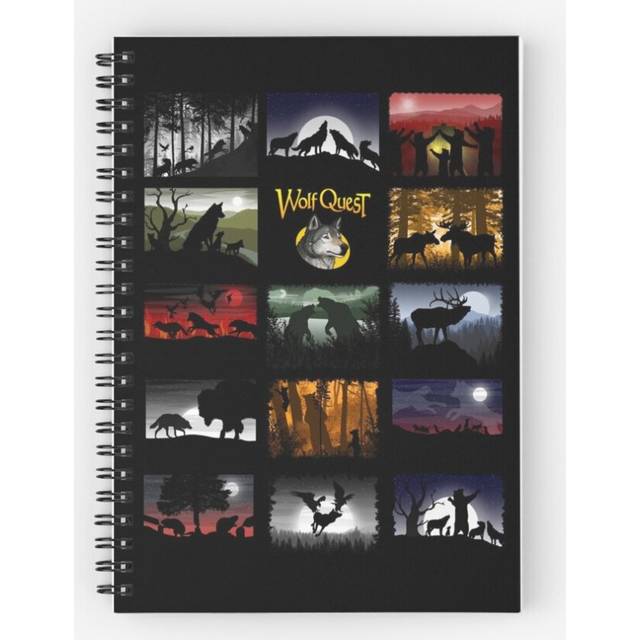 Spiral Notebook Mosaic of WolfQuest Dreams  A5 120 Pages