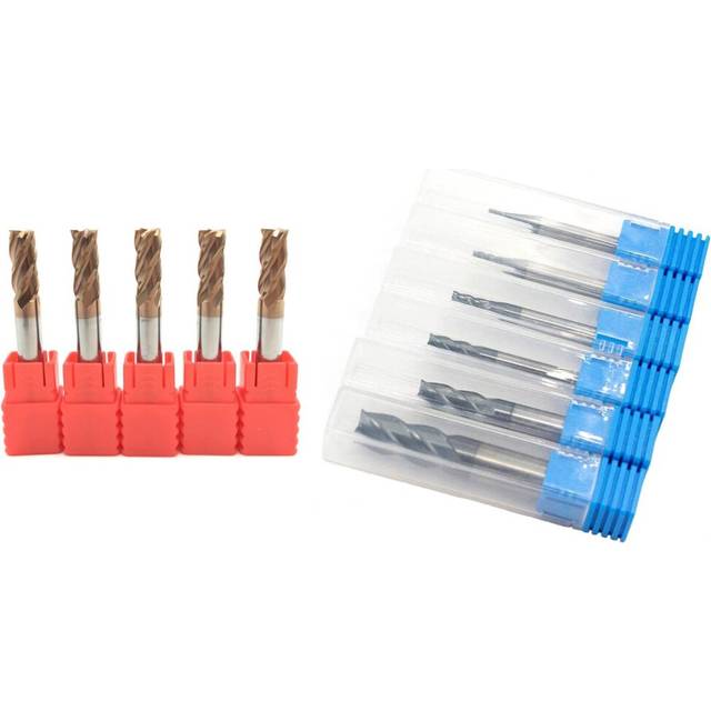 11Pcs 4 Flute Carbide Endmills CNC Milling Cutter Milling Slotting Profiling Face Mill, 6 Pcs 45 Degree & 5Pcs 55 Degree