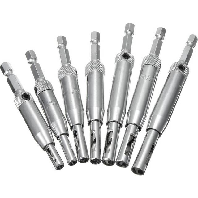 7pcs HSS Self Centering Hinge Drill Bit Door Window Cabinet Hole Puncher